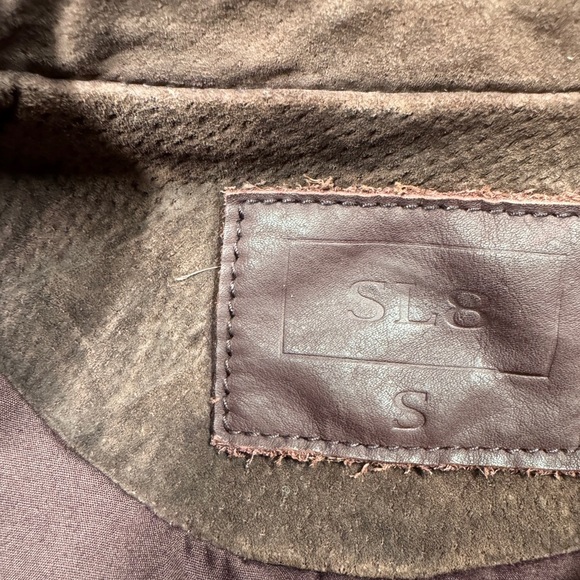 Blank NYC SL8 100% Leather Plum Purple Brown Zip Front Collared Moto Jacket S - Picture 15 of 16